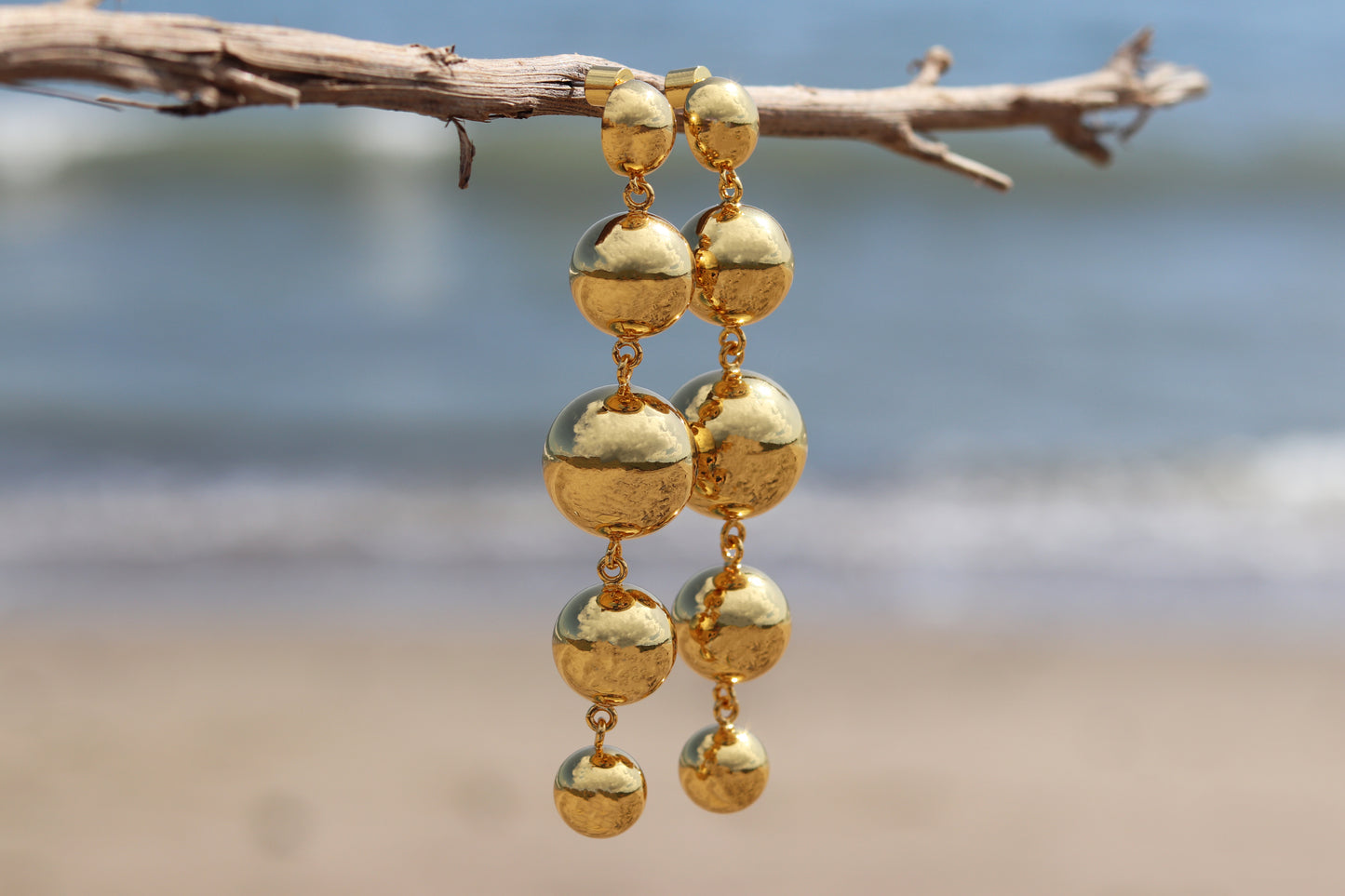 Solar Drop Earrings in Gold