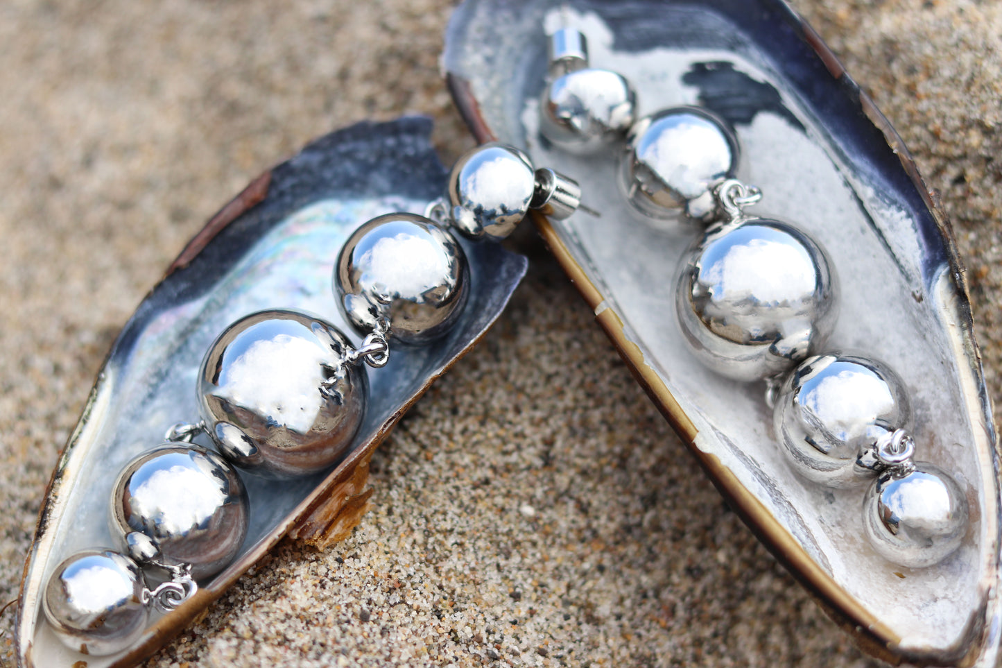 Solar Drop Earrings in Silver