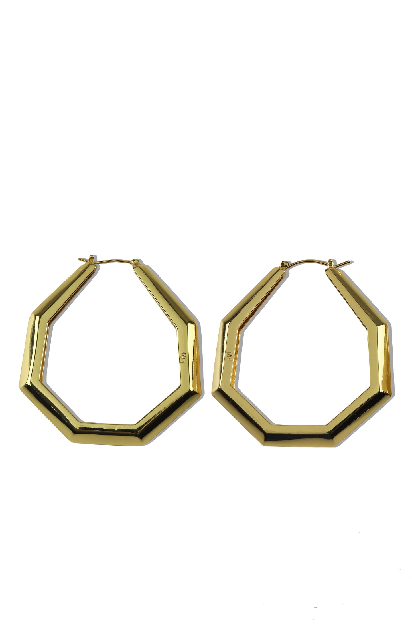 Large Octagon Hoops Gold
