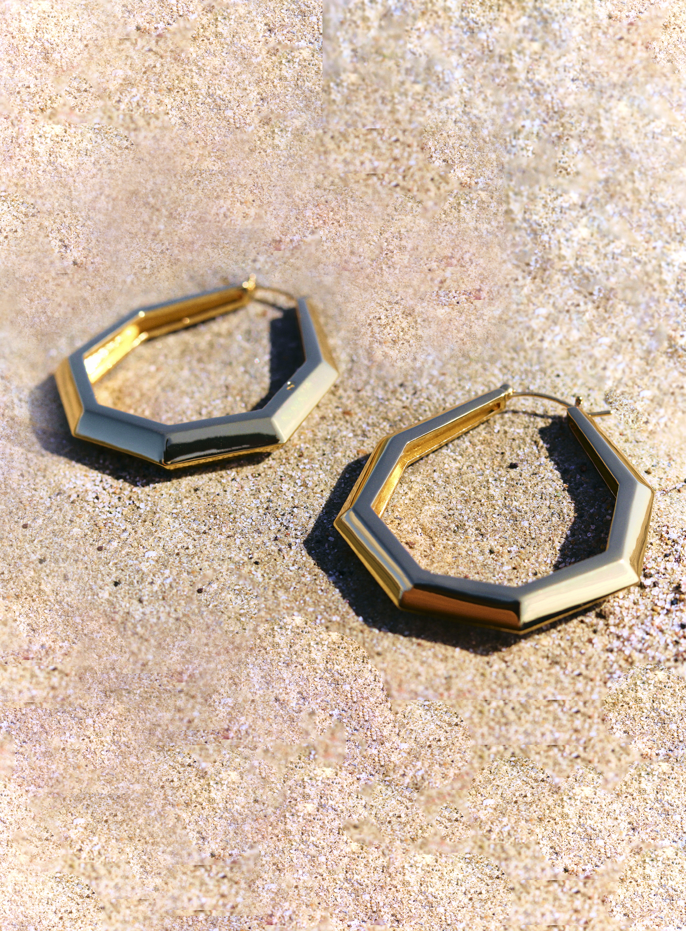 Octagon Hoop Large earrings in Gold