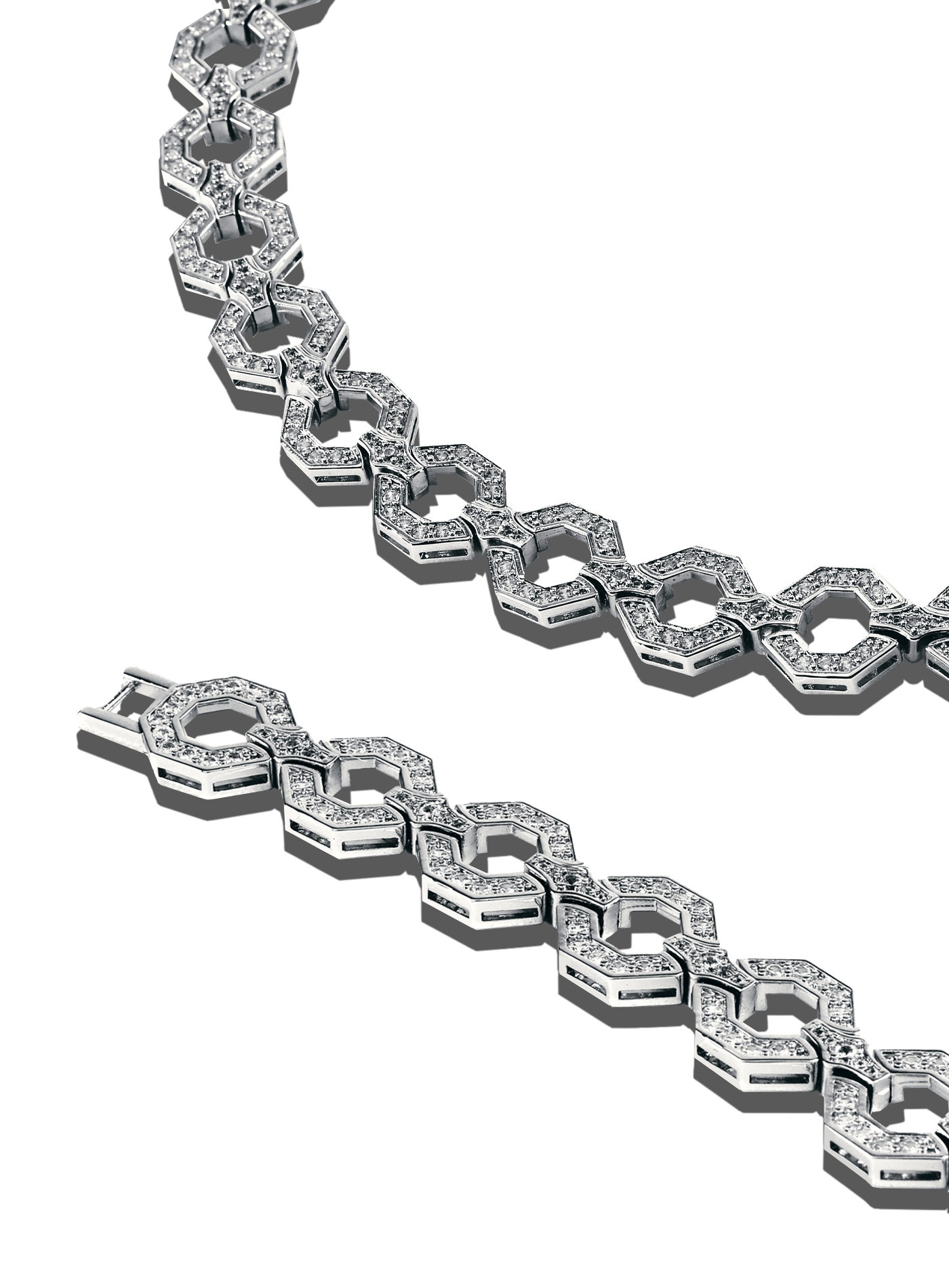 Octagon Choker Necklace in Silver - Elizabeth Laine