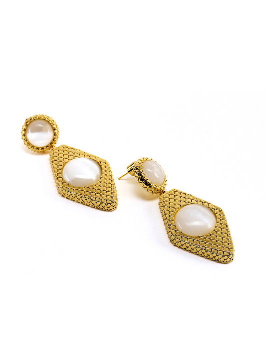 Royalty Drop Earrings Opal - Elizabeth Laine