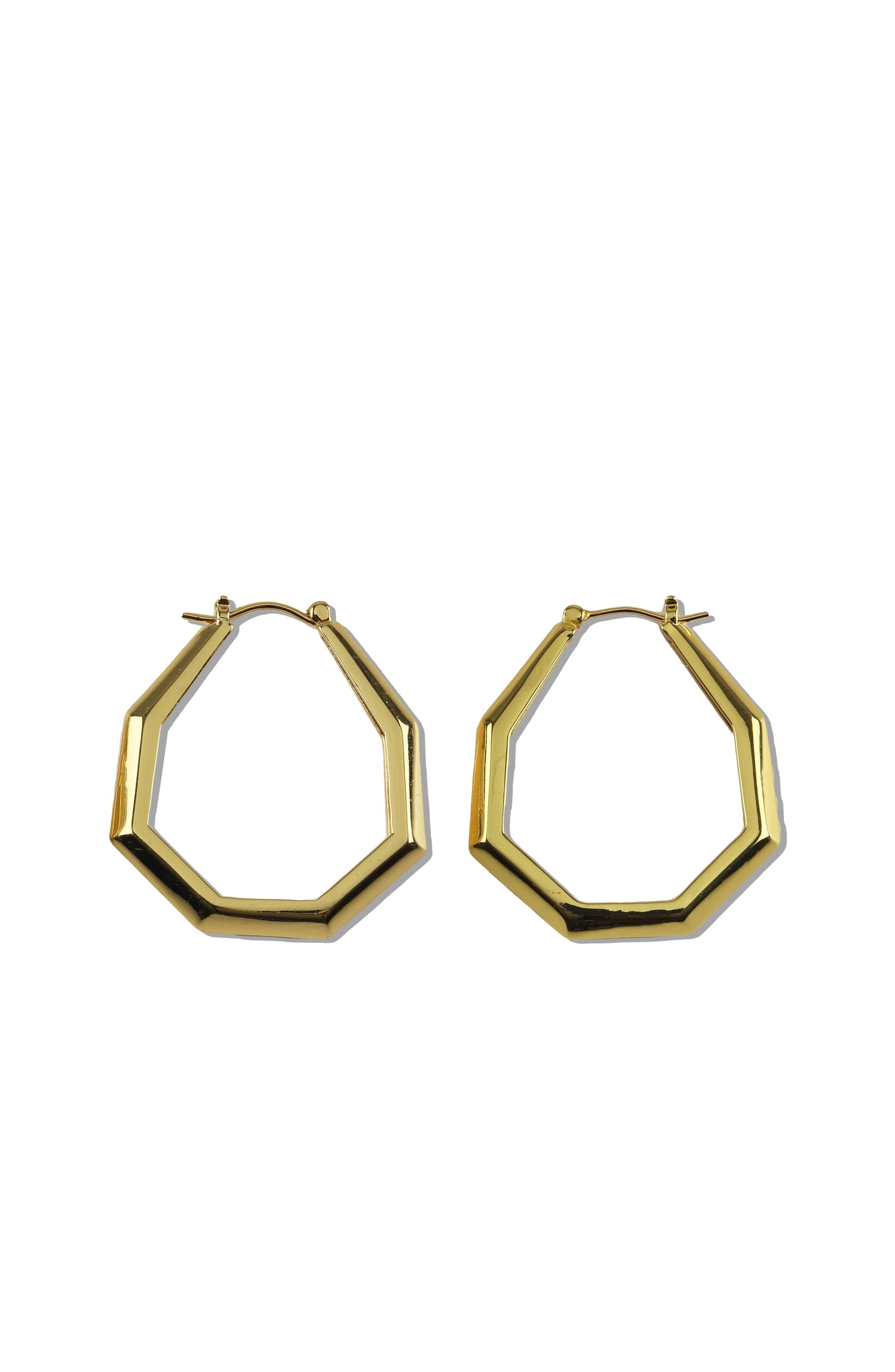 Small Octagon Hoops Gold