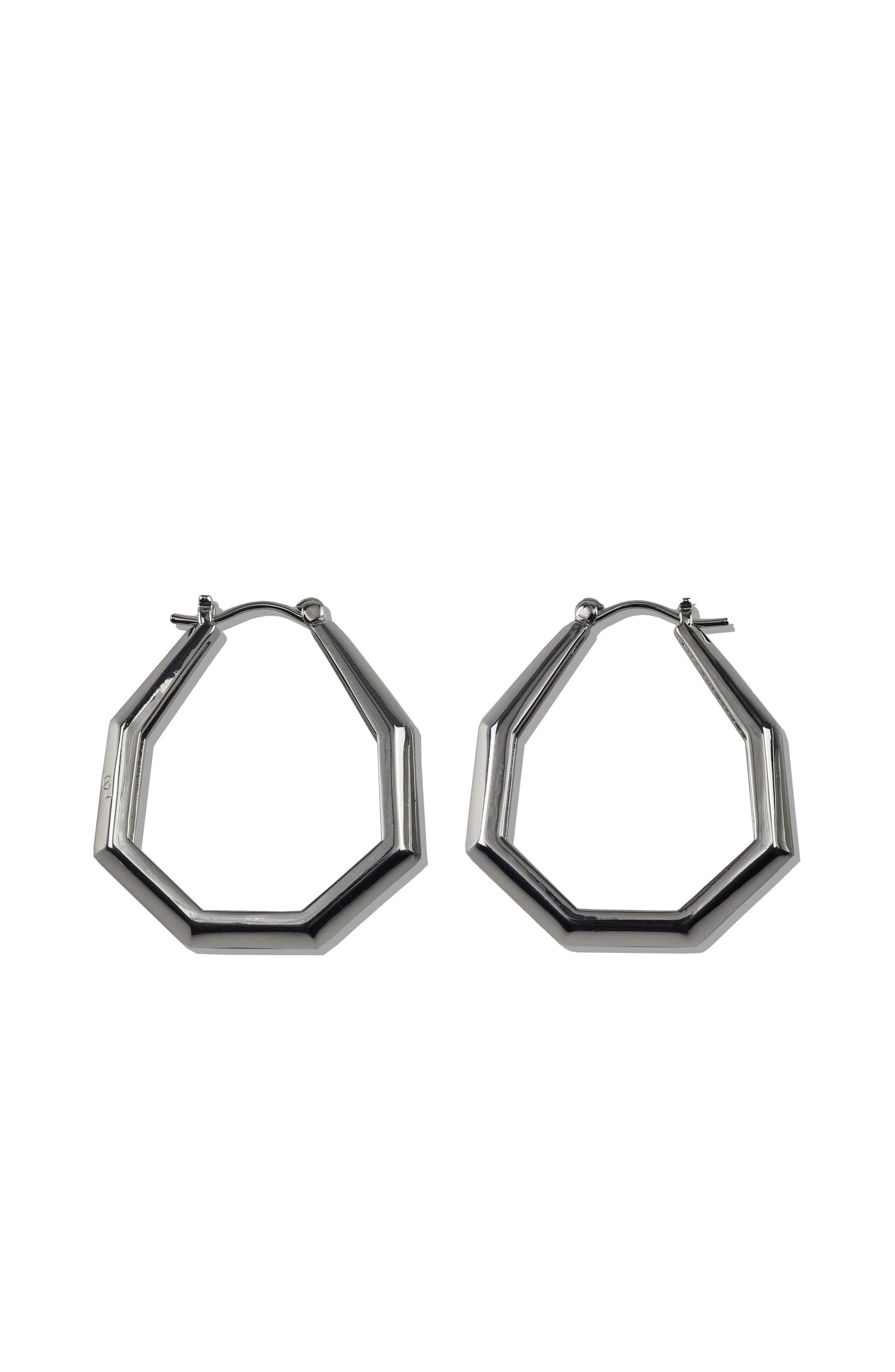Small Octagon Hoops Silver