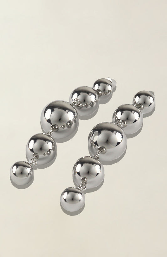 Solar Drop Earrings in Silver