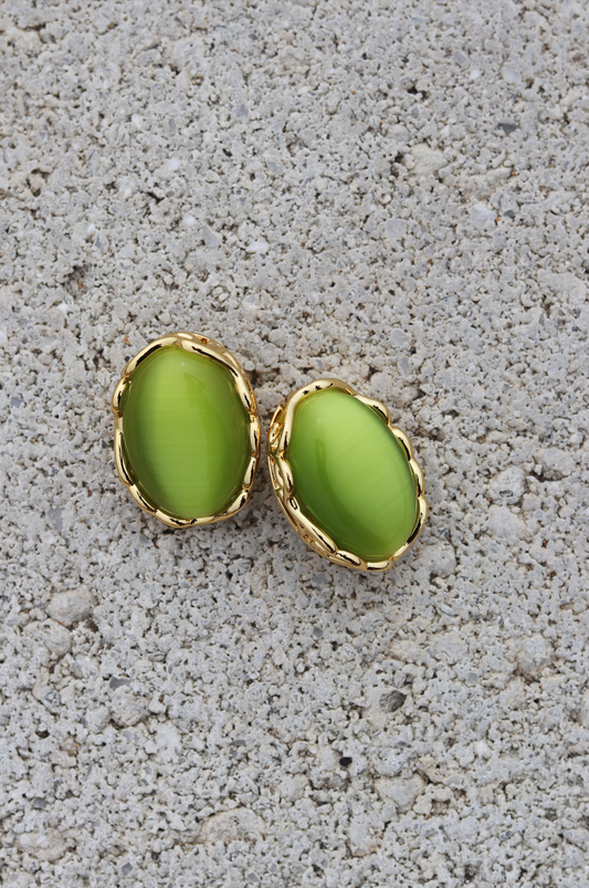 Monde Statement Earrings Lime