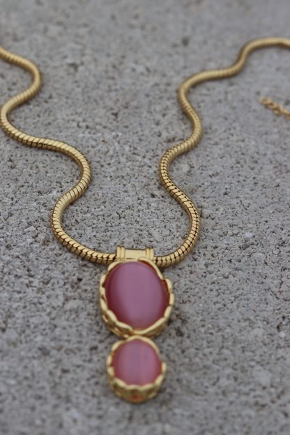 Monde Statement Necklace Pink