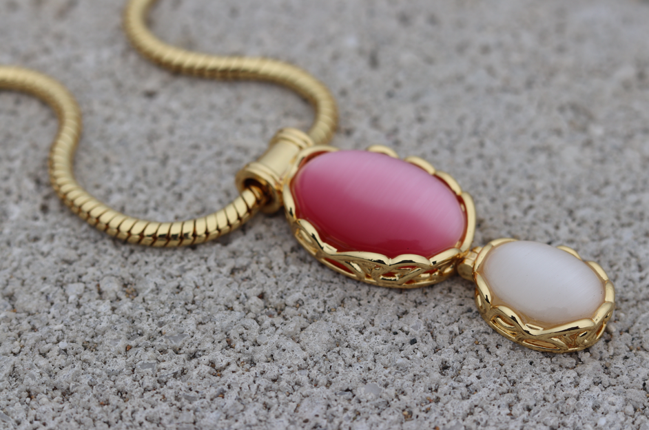 Monde Statement Necklace Pink White