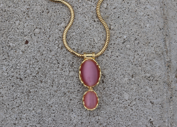 Monde Statement Necklace Pink