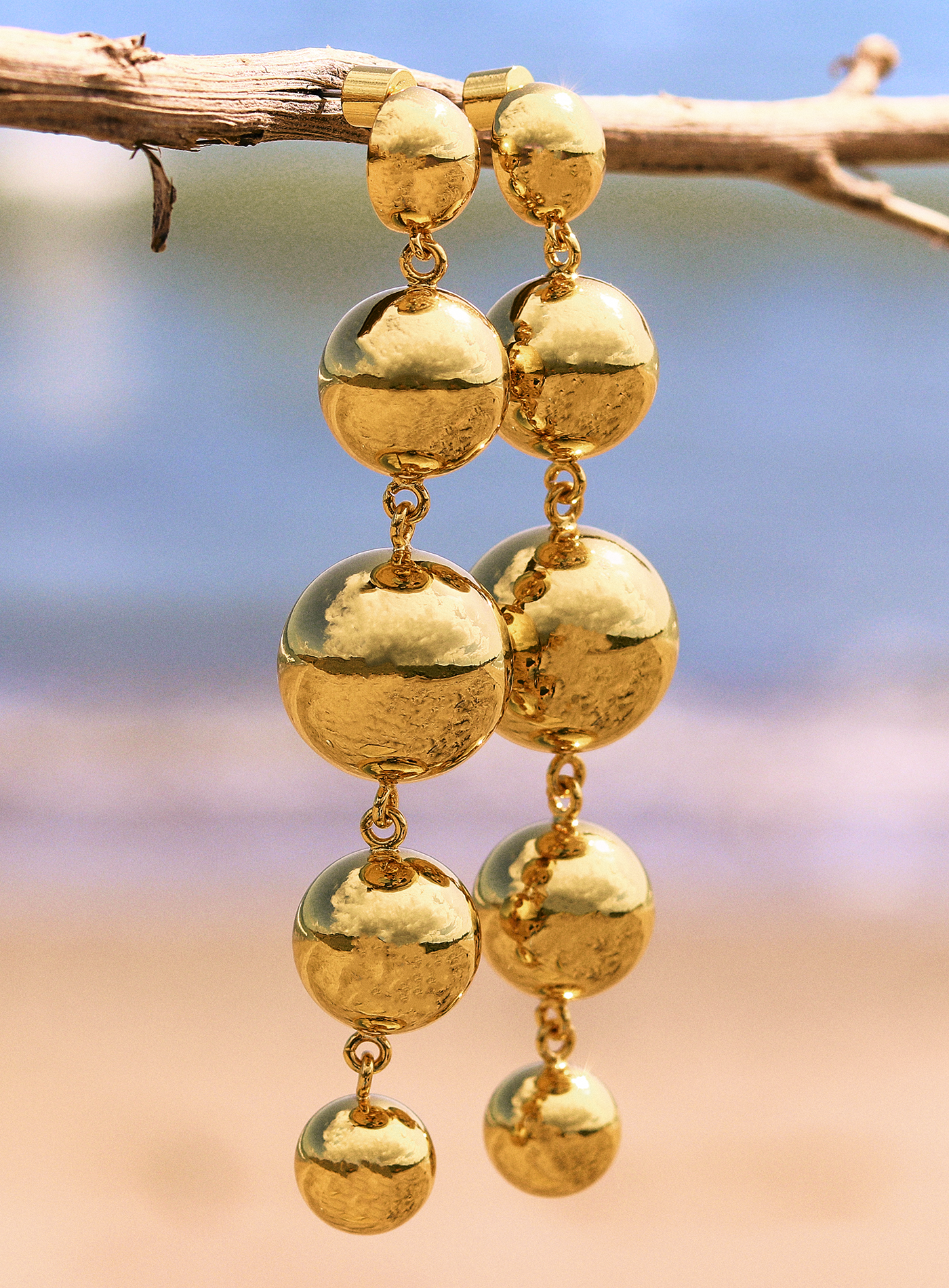 Solar Drop Earrings in Gold - Elizabeth Laine