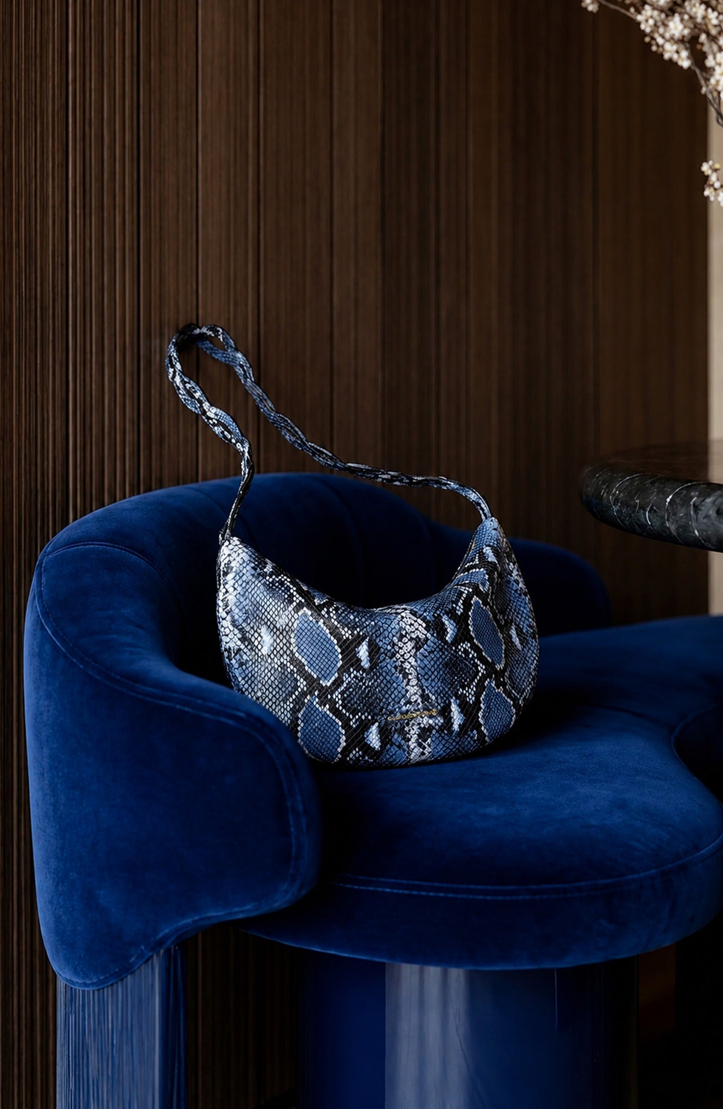 Empress Shoulder Bag Blue Snake