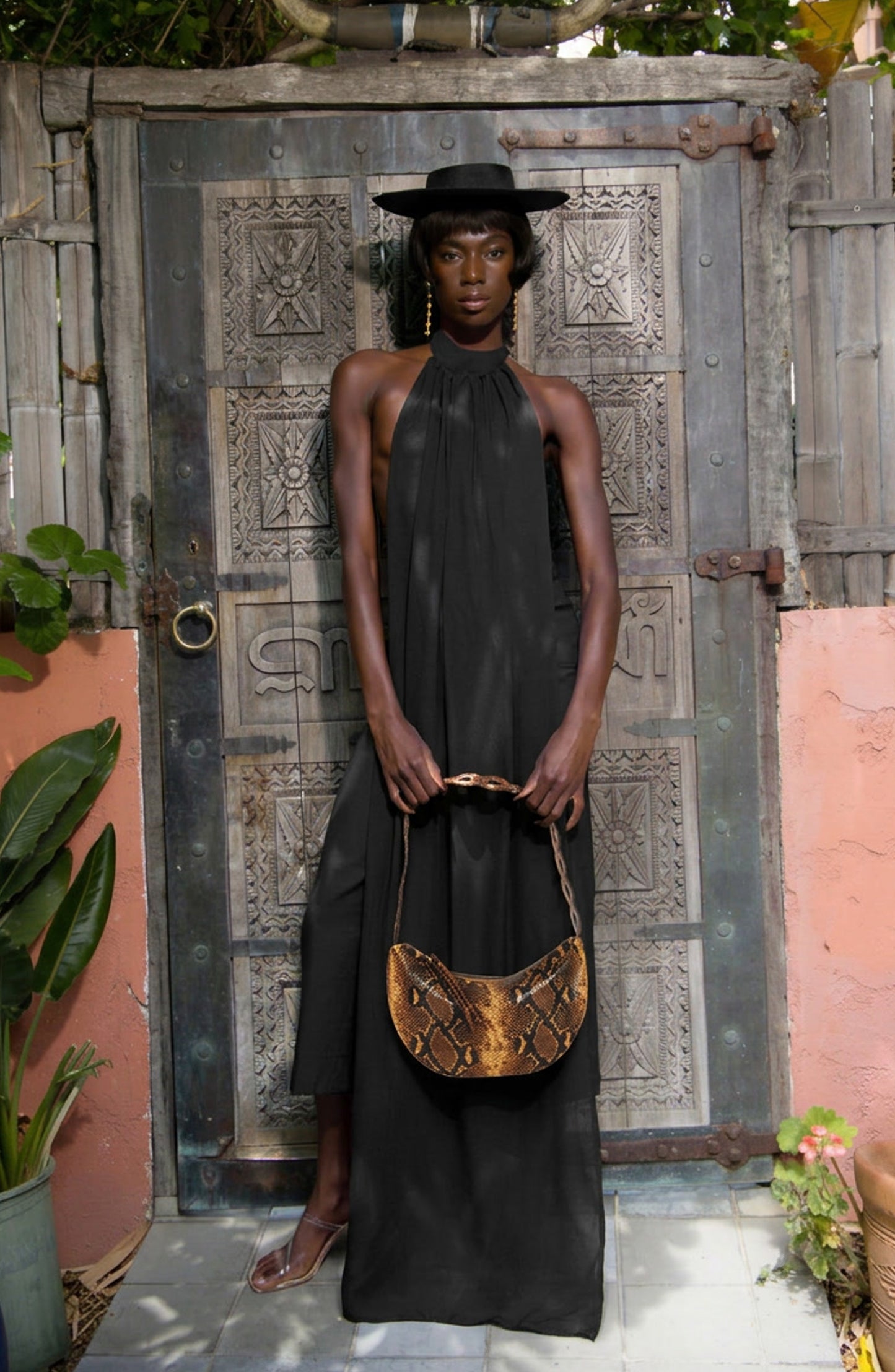 Empress Shoulder Bag Brown Snake