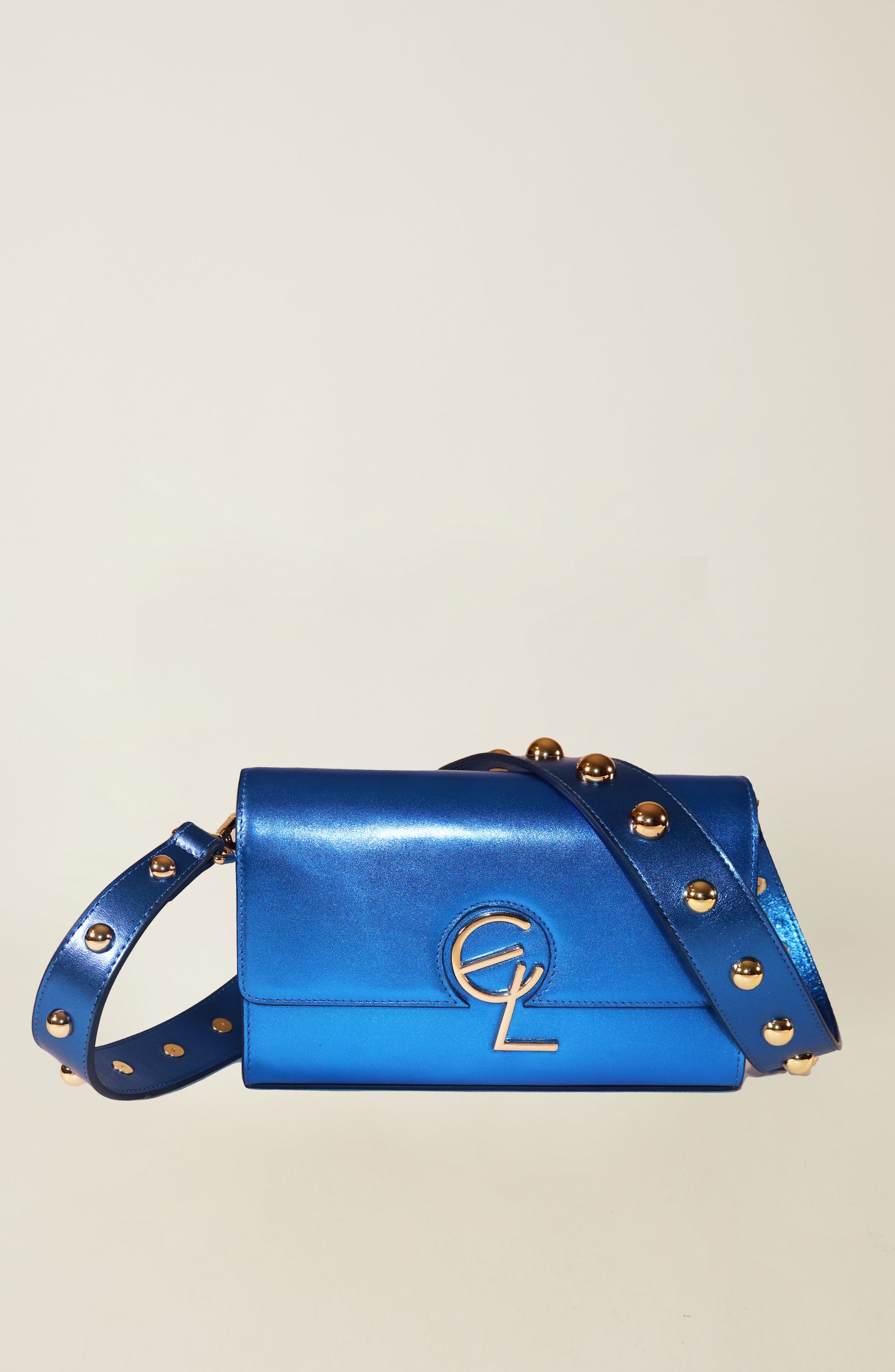 Hilary Shoulder Bag Metallic Indigo - Elizabeth Laine 