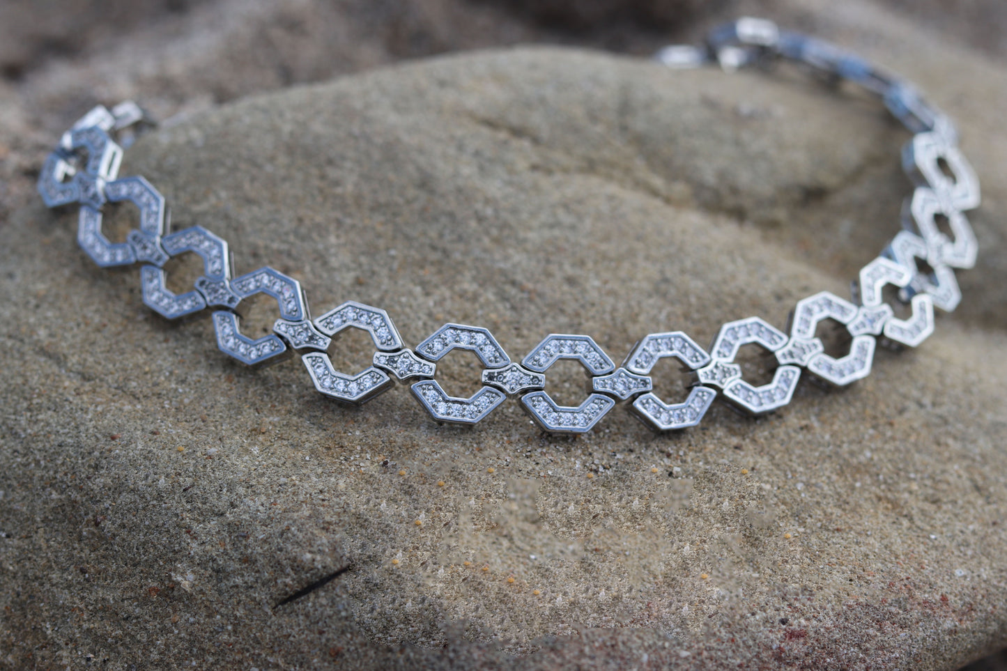 Octagon Choker Necklace in Silver
