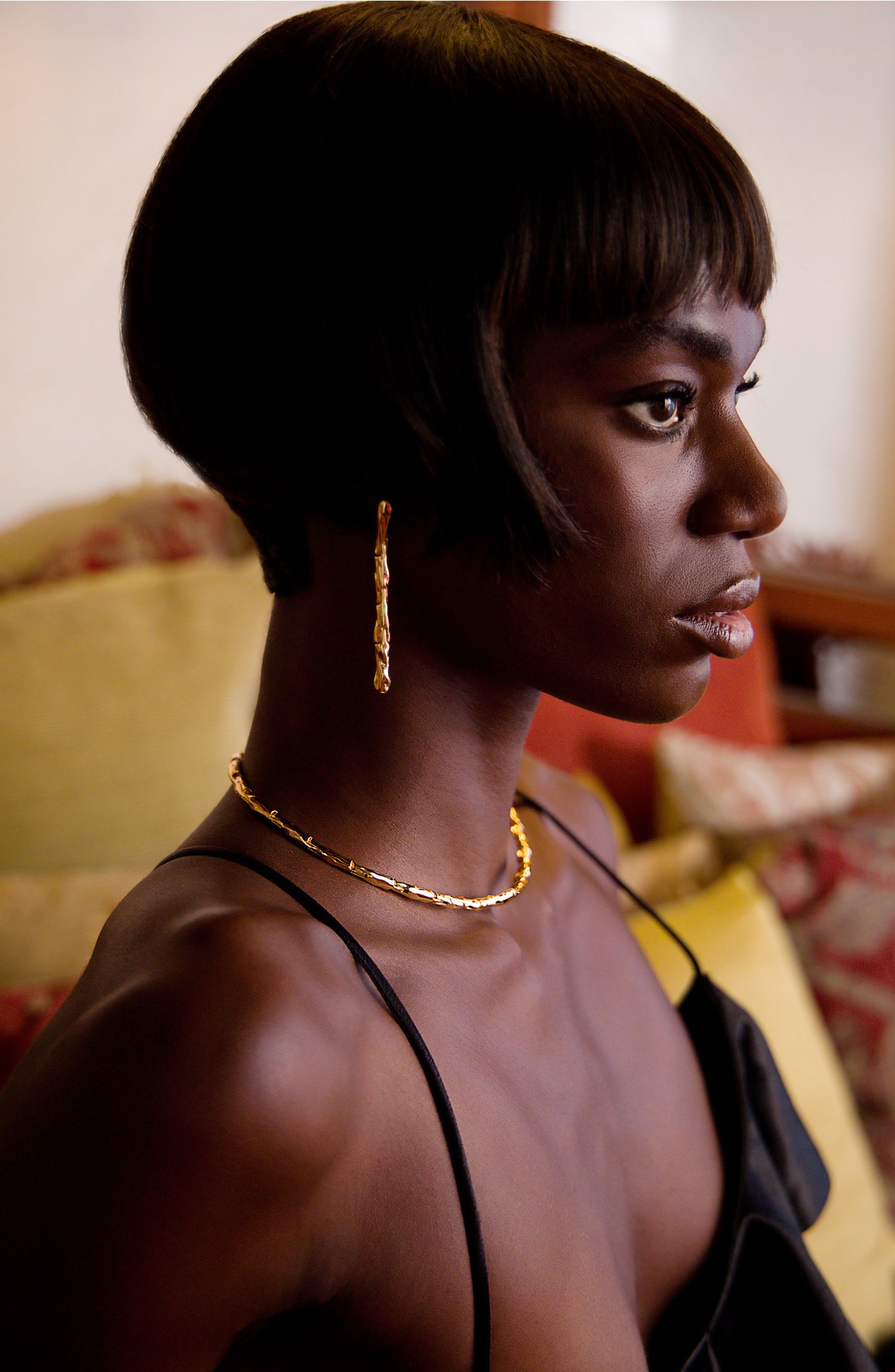 Lithe Drop Earrings Gold