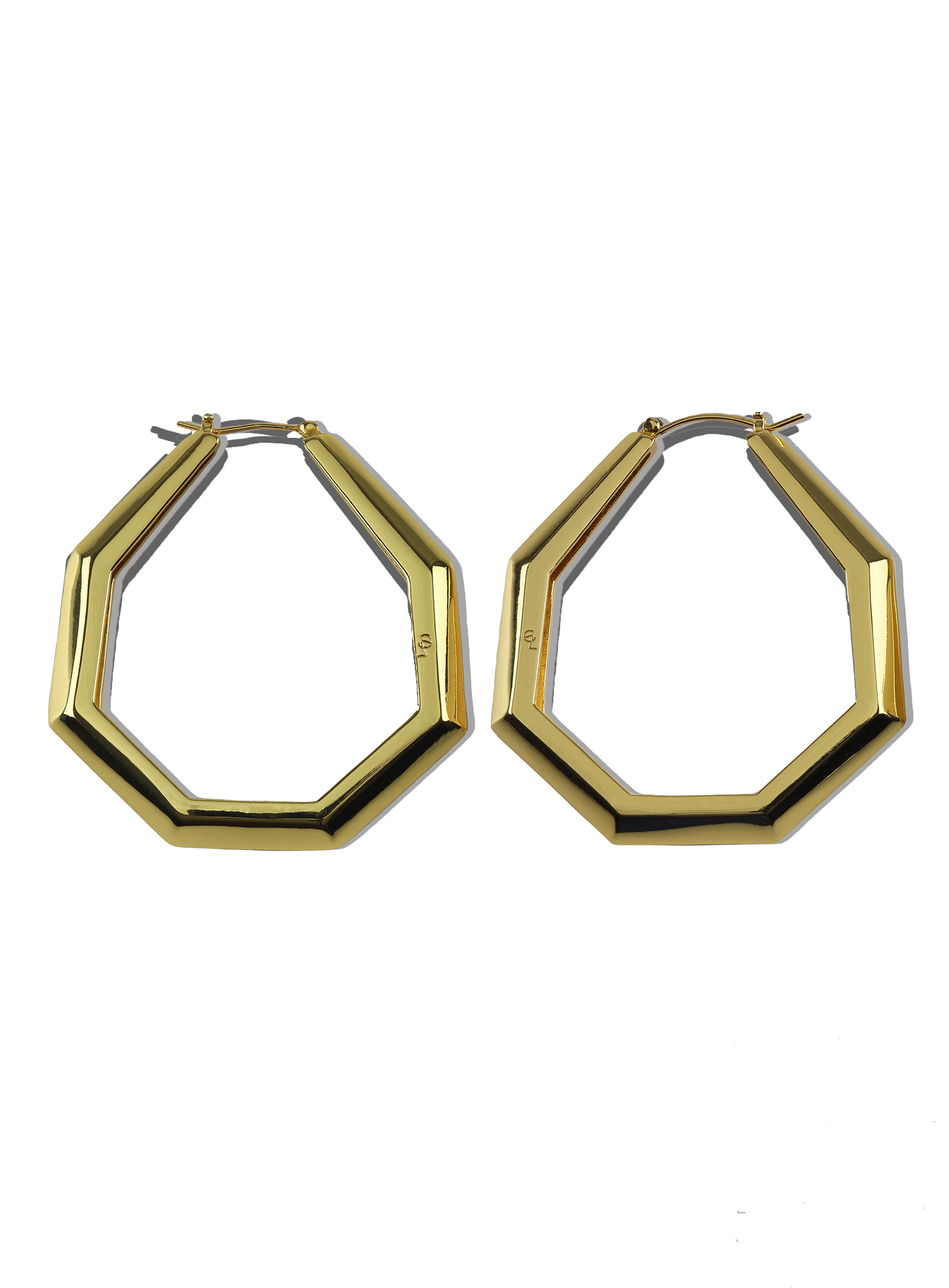 Large Octagon Hoops in Gold - Elizabeth Laine 