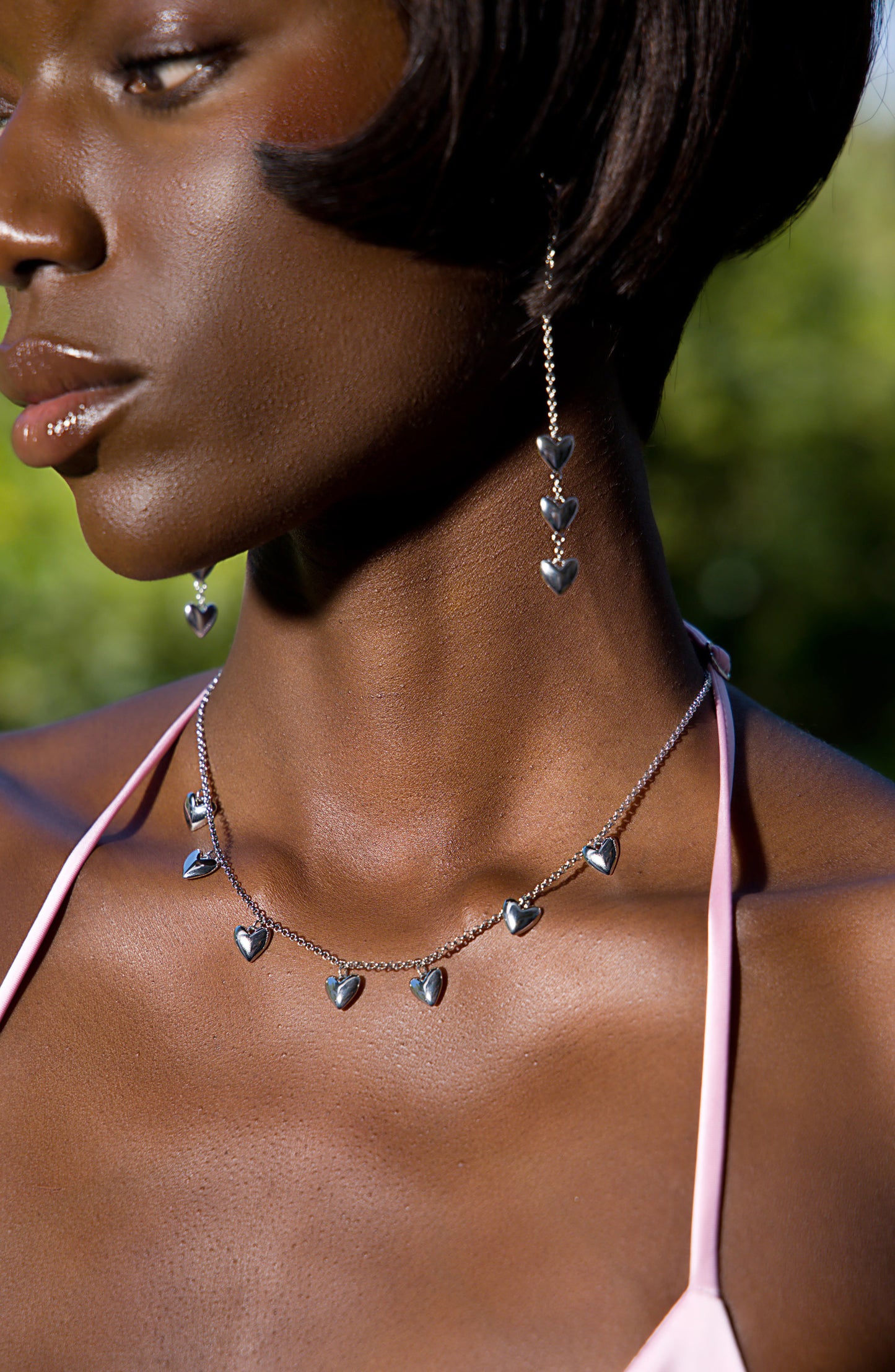 Love Charm Necklace Silver