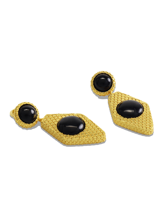 Royalty Drop Earrings Black