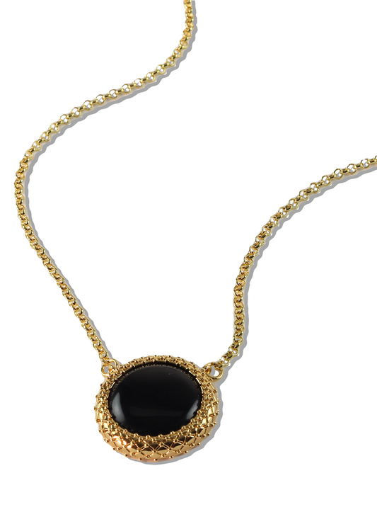 Royalty Pendant Necklace Black - Elizabeth Laine 