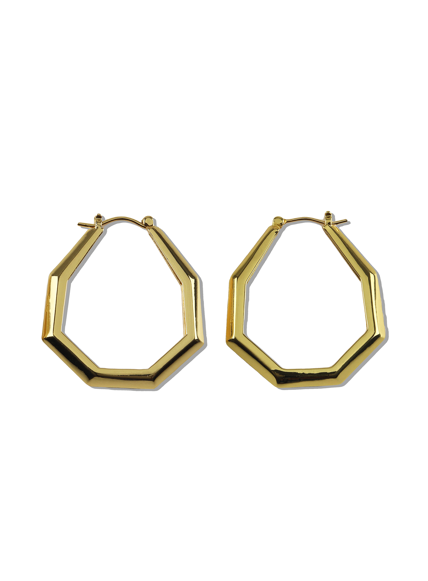 Small Octagon Hoops in Gold - Elizabeth Laine 