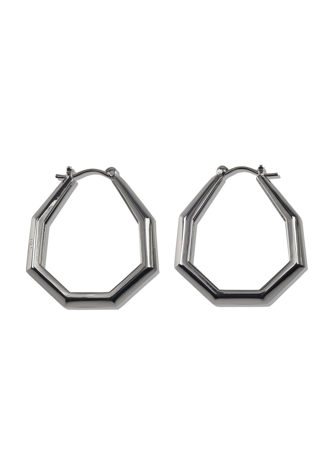 Small Octagon Hoops in Silver - Elizabeth Laine