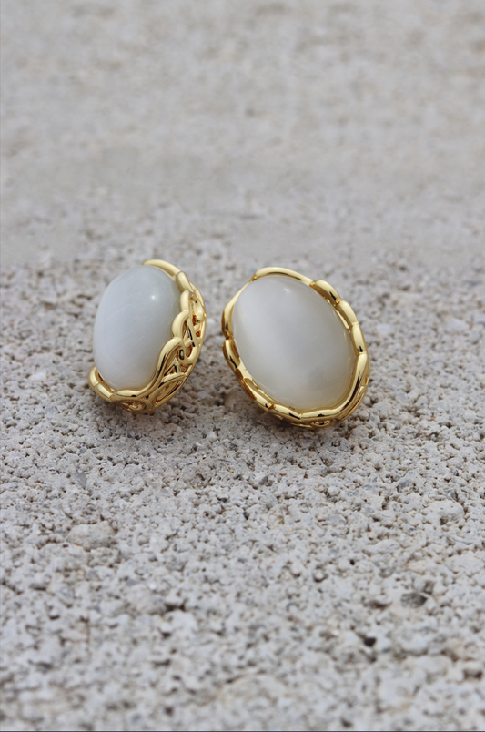 Monde Statement Earrings White