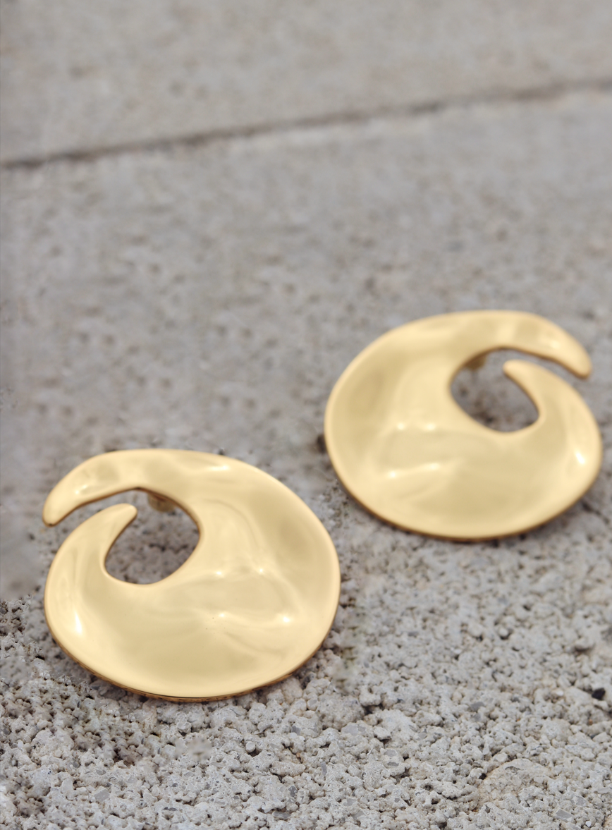 Vortex Statement Earrings Gold