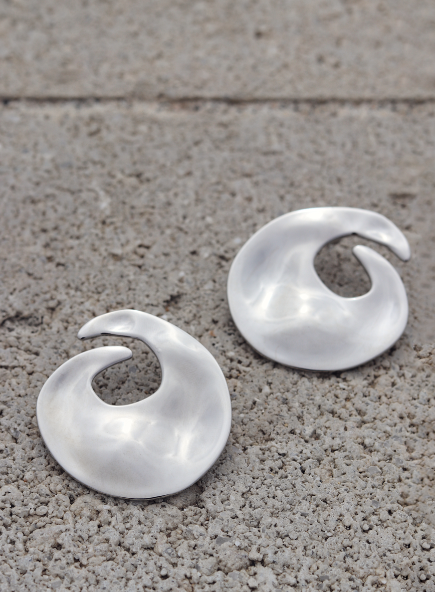 Vortex Statement Earrings Silver