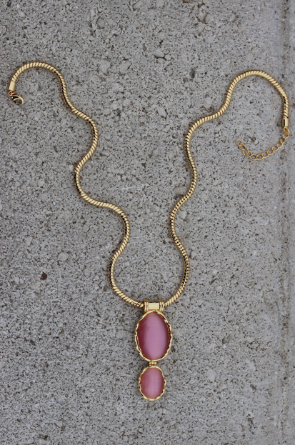 Monde Statement Necklace Pink