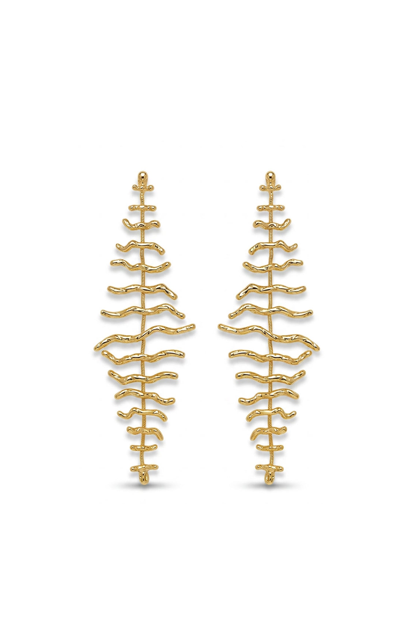 Twig Statement Earrings Gold