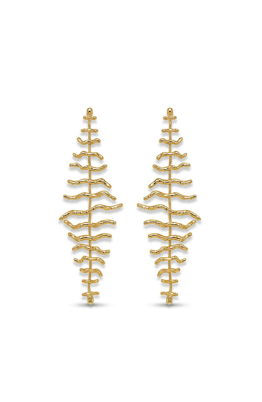 Twig Statement Earrings Gold