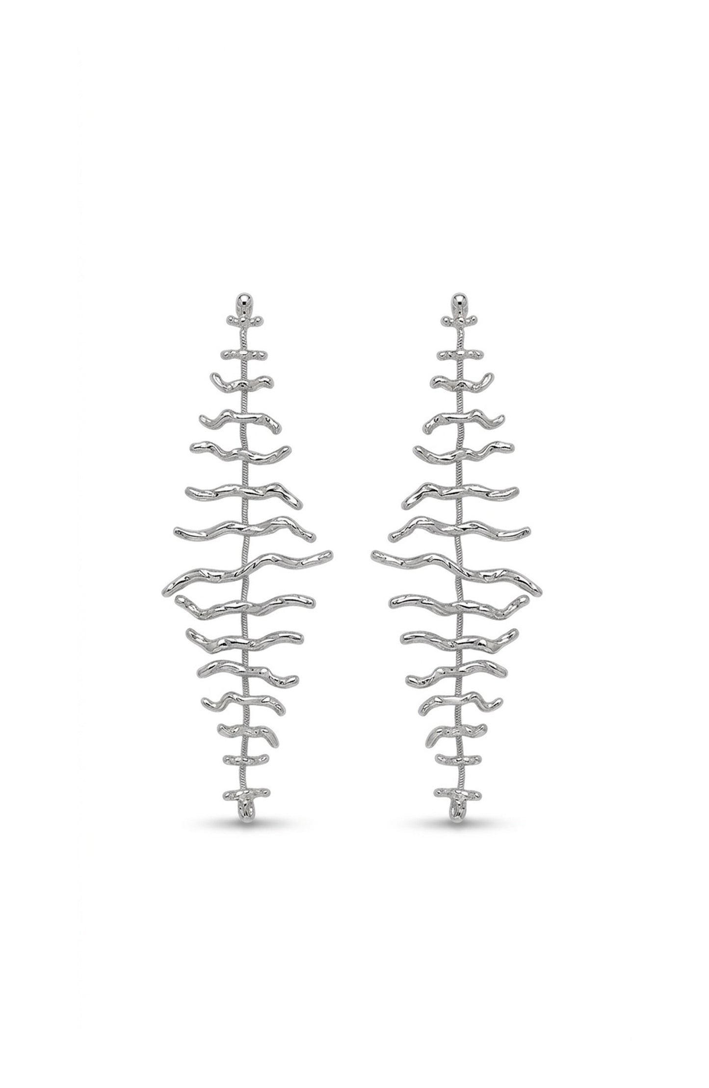 Twig Statement Earrings Silver