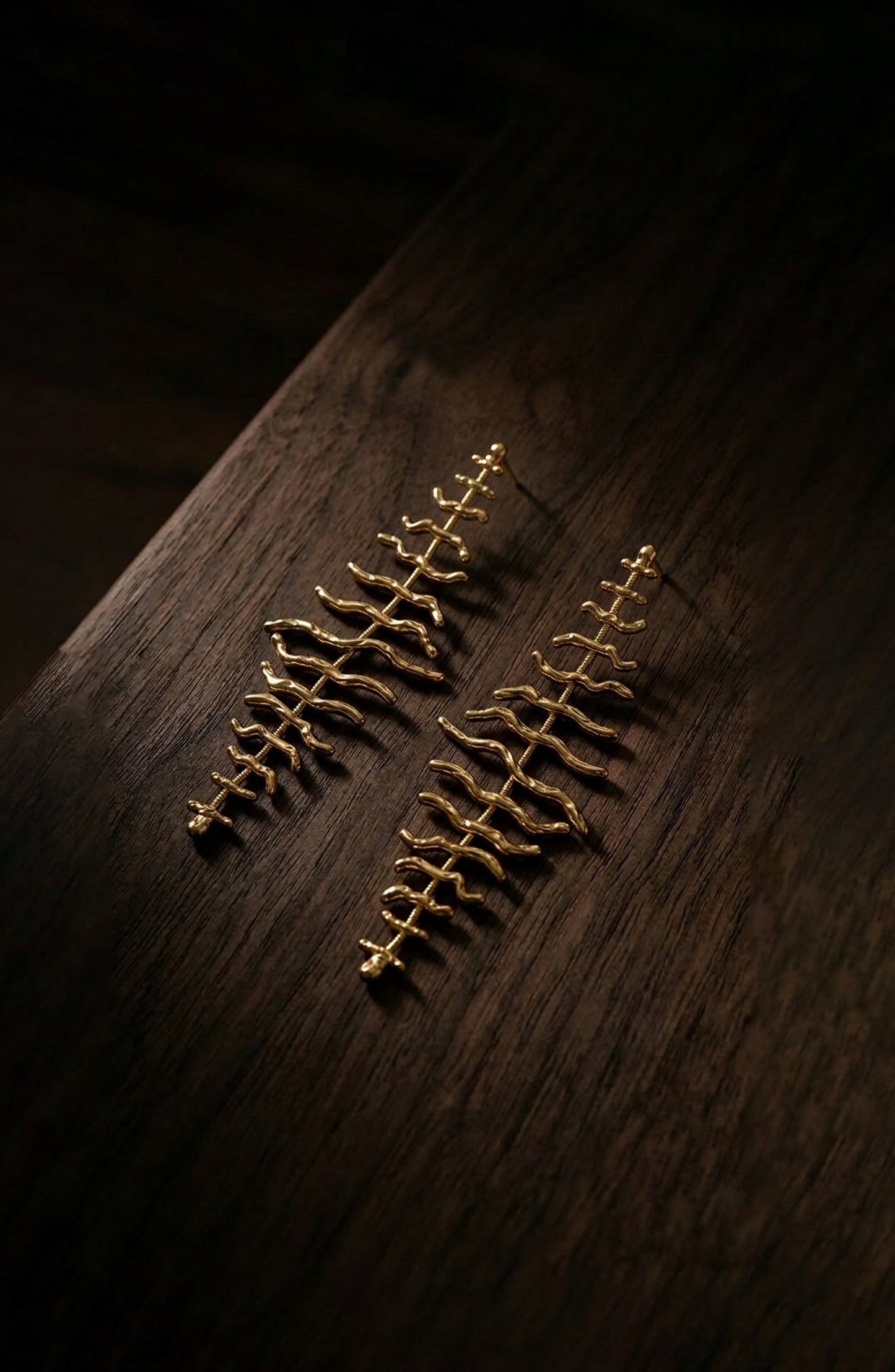 Twig Statement Earrings Gold