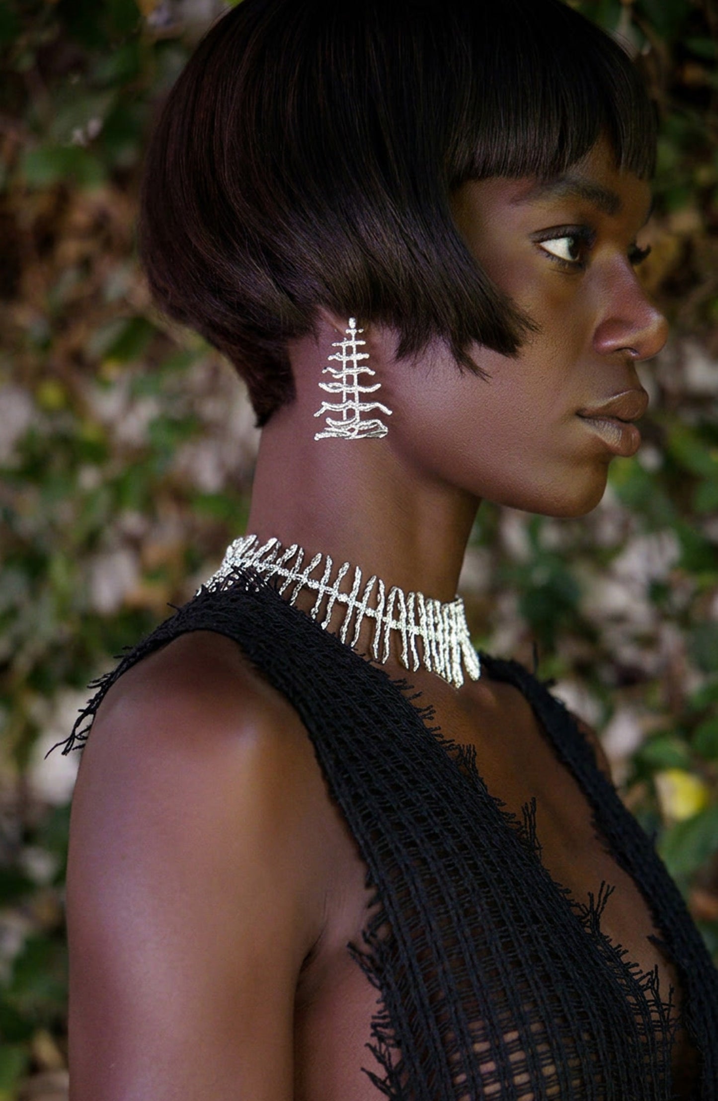Twig Statement Earrings Silver
