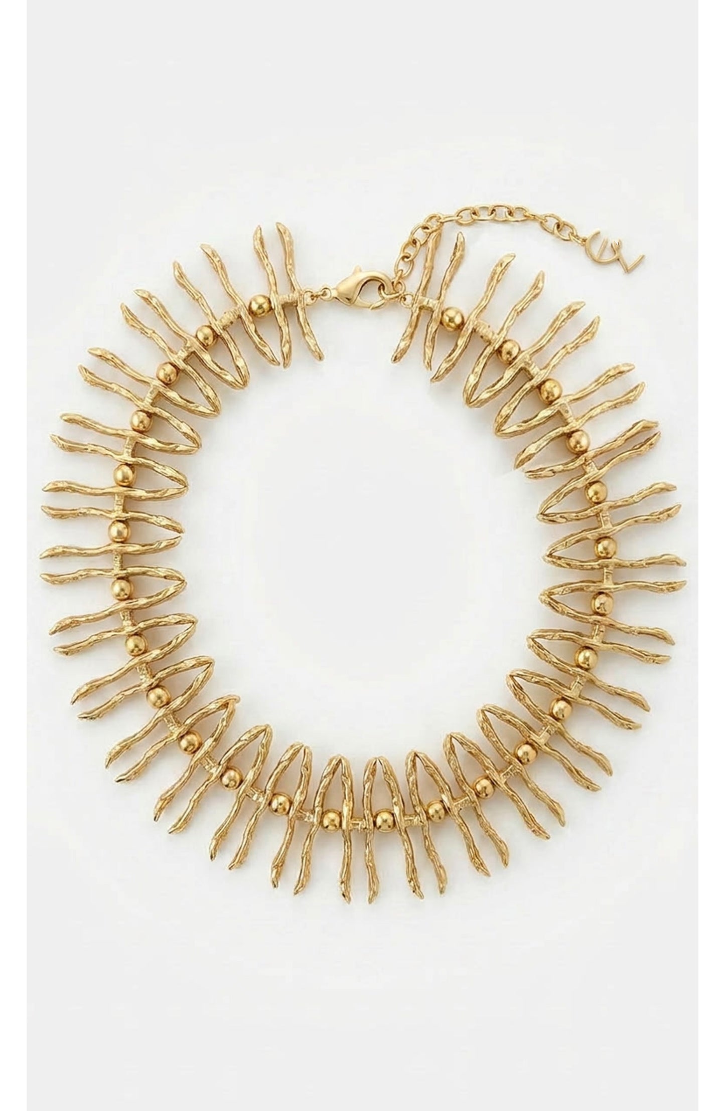 Twig Statement Necklace Gold