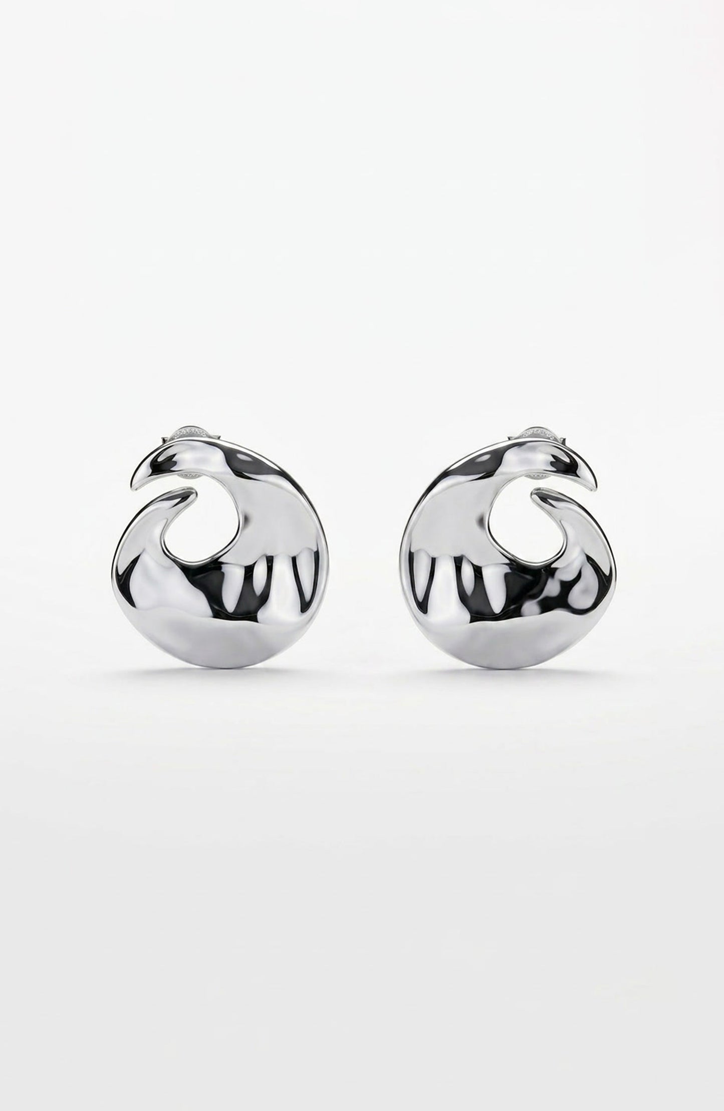 Vortex Statement Earrings Silver