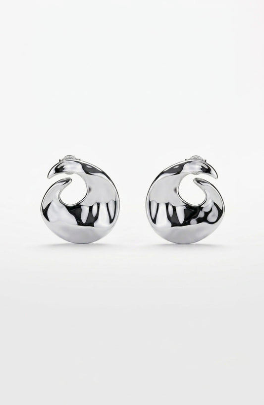Vortex Statement Earrings Silver